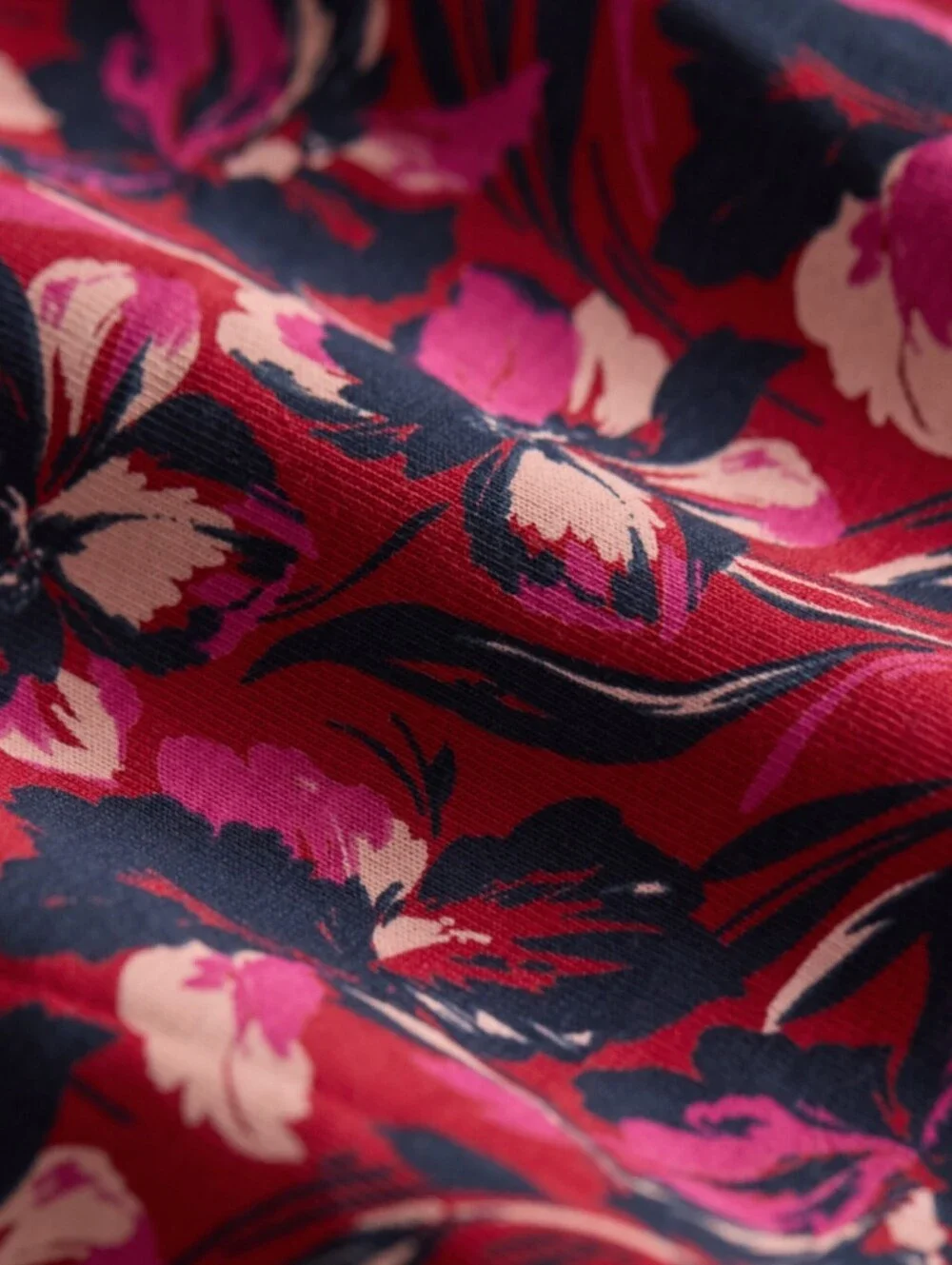 PACT Paradise Petals Poppy Red Organic Fit & Flare Maxi Dress - Picture 3 of 4